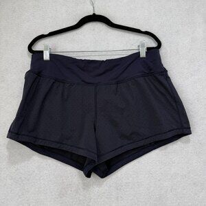 Lululemon Running Shorts Womens 10 Navy Perforated Laser Cut Lined Athletic Gym